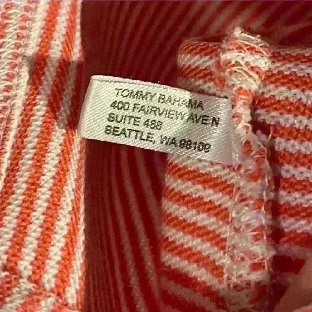 Tommy Bahama Men’s Polo Colors Orange and White Stripes Size XL - Picture 10 of 10